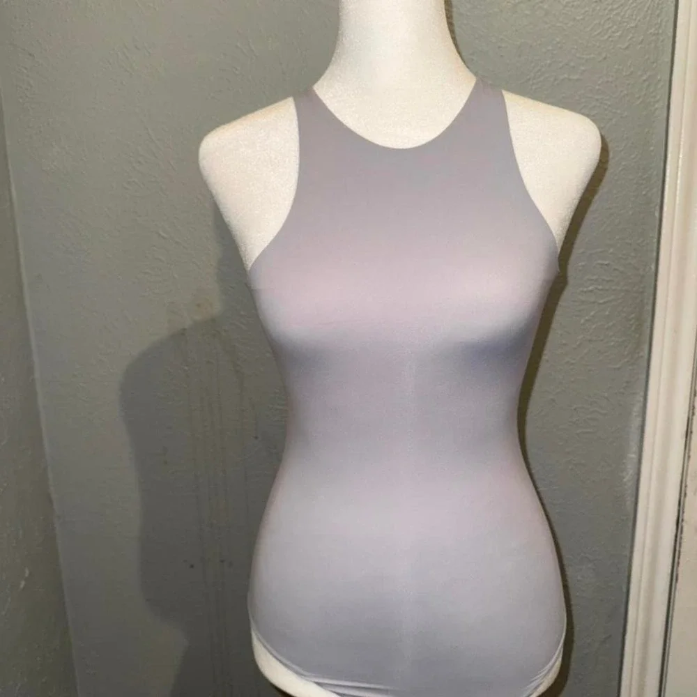 Skims‎ Fits Everybody High Neck Bodysuit, Size XS NWOT Gray